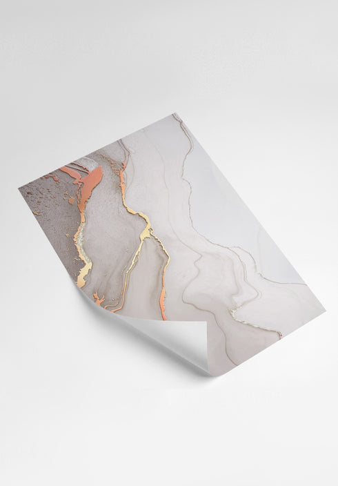 Beige Straps Real Rose Gold Set Of 2 Posters 50x70cm